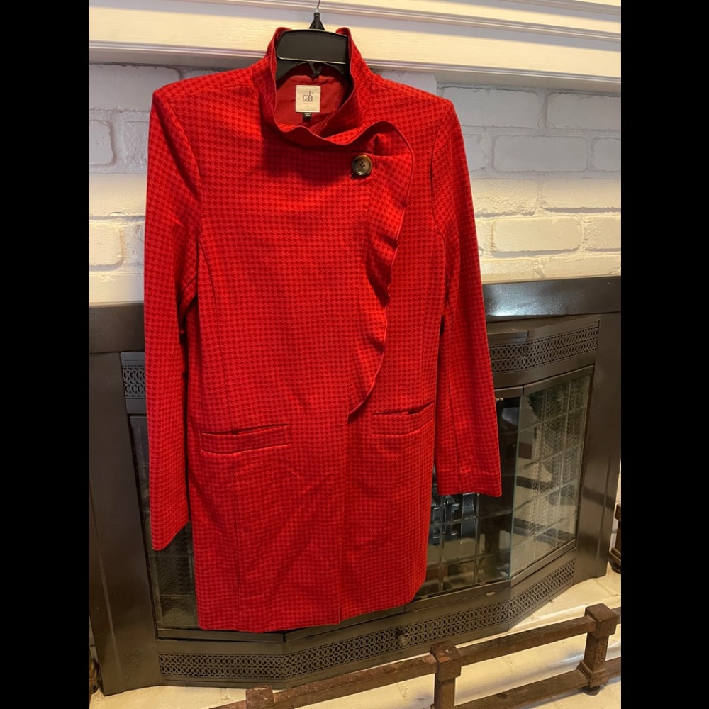 CAbi Red Celebration Coat #3546  Sz SMALL EUC